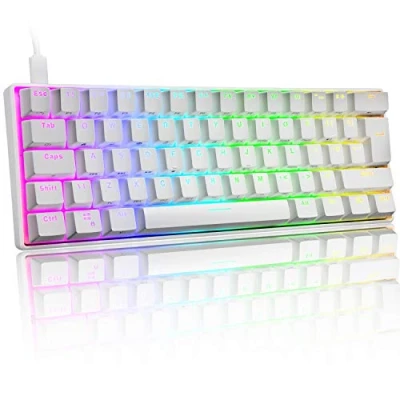 Abbildung von UK Layout 60% Mechanische Gaming Tastatur Typ C verkabelt 61 Tasten LED beleuchtete USB wasserdichte 14 Chroma RGB Hintergrundbeleuchtung Anti Ghosting für Computer/PC/ Lapto /MAC