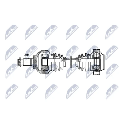 Abbildung von NTY NPW BM 222 Antriebswelle Hinterachse links, rechts 649mm Automatikgetriebe