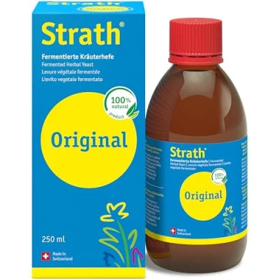 Abbildung von Strath Original Flüssiges Nahrungsergänzungsmittel Mikronährstoffkonzentrat, 61 Vitamine, Mineralien &amp; Aminosäuren, Schweizer Kräuterhefe, tägliche Ernährung Verdauungsunterstützung Multivitamine