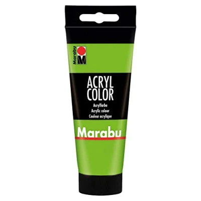 Abbildung von Marabu 12010050282 Acryl Color blattgrün 100 ml, cremige Acrylfarbe auf Wasserbasis, schnell trocknend, lichtecht, wasserfest, zum Auftragen mit Pinsel und Schwamm Leinwand, Papier Holz