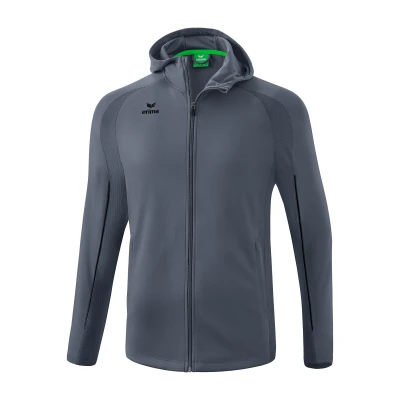 Abbildung von Erima Unisex Kinder Liga Star Trainingsjacke mit Kapuze (1032330), slate grey/schwarz, 140