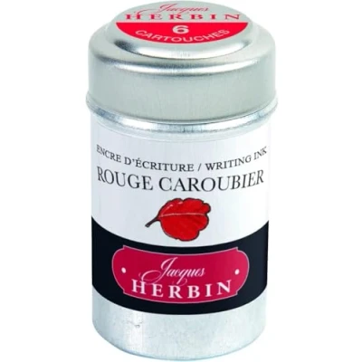 Abbildung von Jacques Herbin 20122T Tintenpatronen Dose mit 6 Patronen für Standardfüller Packung, johannisbeerrot