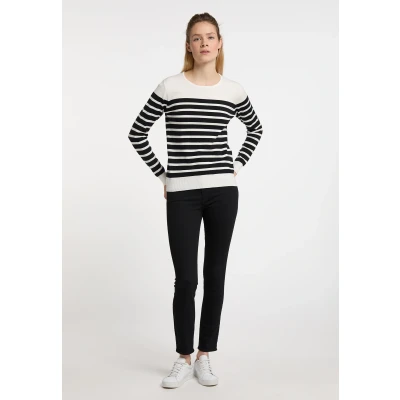 Abbildung von DREIMASTER Maritim Damen Strickpullover XS/S / Off White Schwarz 50% Viscose 28% Polyester 22% Nylon