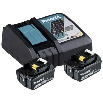 Abbildung von Makita Power Source Kit BL1850B Akku Starter Set Werkzeug Ladetechnik (2 Akkus 5 Ah, 18 V, inkl. Schnellladegerät)