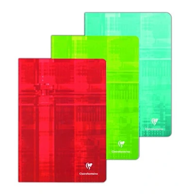 Abbildung von Clairefontaine 631662AMZC Set mit 3 Heften, 48 Blatt, DIN A4, 21 x 29,7cm, 90g, französische Lineatur, 1 Set, farbig sortiert