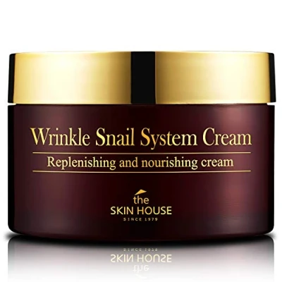 Abbildung von THE SKIN HOUSE Wrinkle Snail System Creme (100ml, 3.38 fl.oz.) Anti Falten Aging mit Schneckenmucin Feuchtigkeitscreme Hautelastizität Nachtcreme