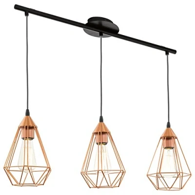 Abbildung von Eglo 94195 Hängeleuchte TARBES E27 3X40W Stahl schwarz, kupferfarben L:79cm B:17,5cm H:110cm dimmbar
