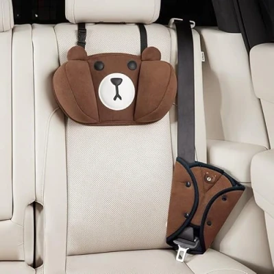 Abbildung von XINYUDAILY Kopfstütze Auto Kinder, Nackenkissen Kinder Verstellbare, Nackenstütze Auto, Weichem Gedächtnisschaum, Sorgen für Schlafkomfort auf Reisen