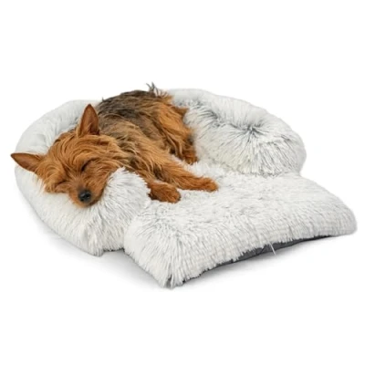 Abbildung von Best Friends by Sheri Bolster Nap Mat Hundematte mit Polsterrand für Hundebox waschbar Frostgrau S 56 x 46 cm