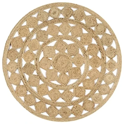 Abbildung von vidaXL Teppich Kurzflor Handgefertigt Natürlich Wohnzimmerteppich Juteteppich Handwebteppich Läufer Flur Schlafzimmer Geflochtene Jute 120cm