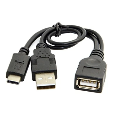 Abbildung von Cablecc USB C Typ 3.1 auf 2.0 Buchse OTG Datenkabel mit Strom für Handy &amp; New Macbook Pro