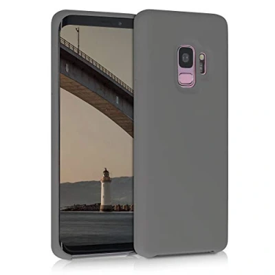 Abbildung von kwmobile Hülle kompatibel mit Samsung Galaxy S9 Silikon Handy Case Handyhülle weiche Oberfläche kabelloses Laden Stone Dust