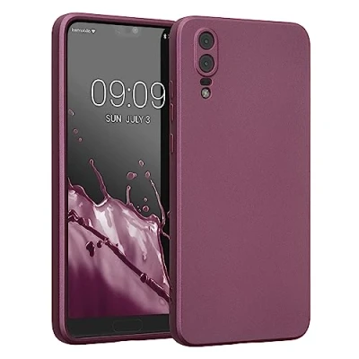 Abbildung von kwmobile Handyhülle kompatibel mit Huawei P20 Hülle weiche Silikon Case metallisch schimmernd in Metallic Lavendel