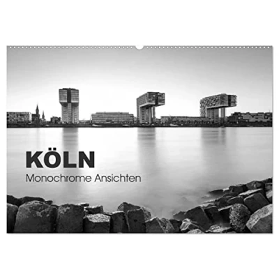 Abbildung von Köln monochrome Ansichten (Wandkalender 2025 DIN A2 quer), CALVENDO Monatskalender