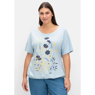 Abbildung von Sheego Tshirt print, Damen, Größe: 44, Hellblau gemustert