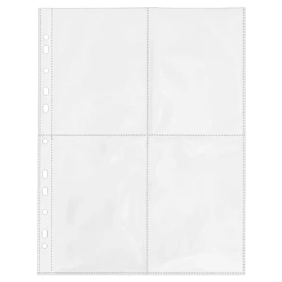 Abbildung von Ideen mit Herz Sammelhüllen Klarsichthüllen Prospekthüllen DIN A4 4 geteilt Fächer je 10,5 x 14,8 cm glasklar 50 Stück Fotohüllen Postkartenhüllen
