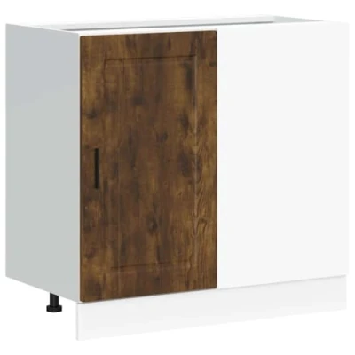 Abbildung von vidaXL Küchenunterschrank Porto Räuchereiche Holzwerkstoff, Unterschrank, Spülenunterschrank, Schrank Küche, Küchenschrank, Unterschrank für Küche