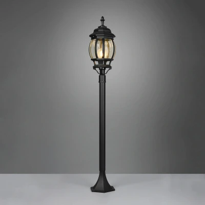 Abbildung von Trio Leuchten Außen Wegeleuchte Elvo 406960132, Aluminium Druckguss Schwarz matt, Glas klar, exkl. 1x E27