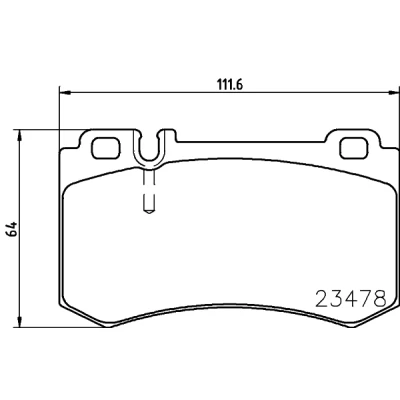 Abbildung von HELLA 8DB 355 014 941 Bremsbelagsatz für Verschleißwarnanzeiger vorbereitet MERCEDES BENZ: CLK Coupe, S Klasse Limousine, Cabrio