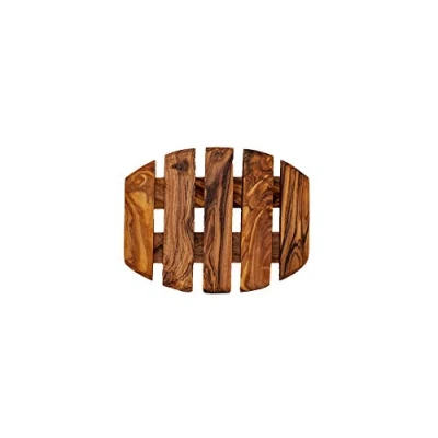 Abbildung von Seifenschale Seifenhalter Seifenablage Rustikal aus Olivenholz in Gitterform Dekorativ fürs Bad ca. 11 x 8 cm