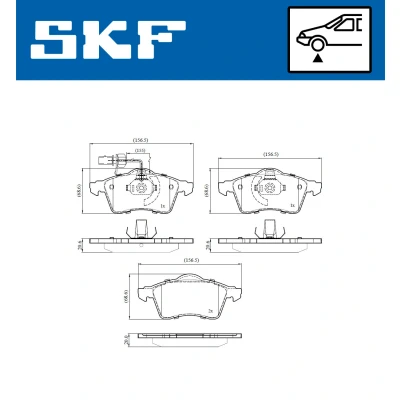 Abbildung von SKF VKBP 80573 E Bremsbelagsatz inkl. Verschleißwarnkontakt