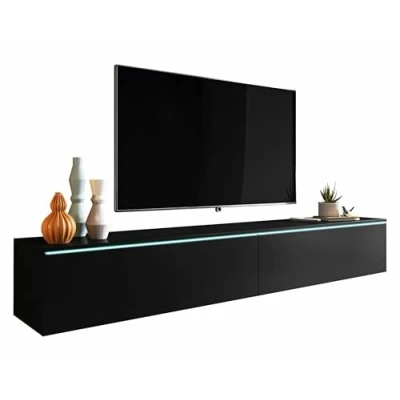Abbildung von Selsey TV Schrank Board Sideboard Fernsehtisch Fernsehschrank 180 cm Hängend Oder Stehend Matera Weiß Glanz Kane