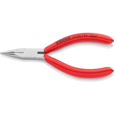 Abbildung von KNIPEX Flachrundzange mit Schneide (Radiozange) Kunststoff überzogen verchromt 125 mm 25 03