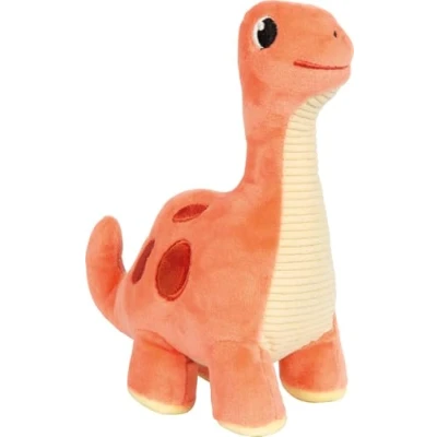 Abbildung von Small Foot Kuscheltier Dinosaurier rot „Dino“, 19 cm, aus Plüsch und Cord Stoff, Stofftier als Einschlafhilfe, Plüschtier für Babys Kleinkinder, 12685