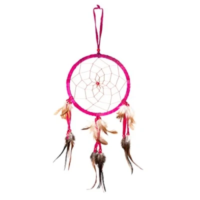 Abbildung von Großer 45cm x 16cm Dreamcatcher Traumfänger Rot Pink Indianer Träume
