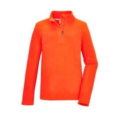 Abbildung von killtec Jungen Fleeceshirt mit Stehkragen und Reißverschluss KSW 184 BYS FLC SHRT, dunkelorange, 164, 40867 000