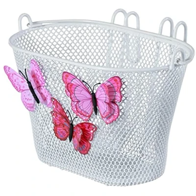 Abbildung von Kinderfahrradkorb Basil Jasmin Butterfly 28 X 20 19 Cm Weiß