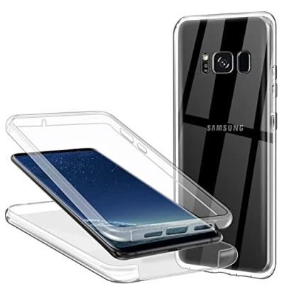 Abbildung von ZYIMOU Hülle für Samsung Galaxy S8 Plus Handyhülle 360 Grad, Transparent Full Schutz Kratzfest Dünn Durchsichtige Case Silikon Schutzhülle, Hart PC Zurück + Weich TPU Vorderseite