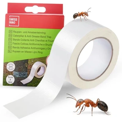 Abbildung von SWISSINNO Leimringe Selbstklebend Ameisen Baumschutz Baum Klebeband Gegen Ameisenband für Bäume Natürlicher Schutz 1 Klebeband: 5m x 5cm