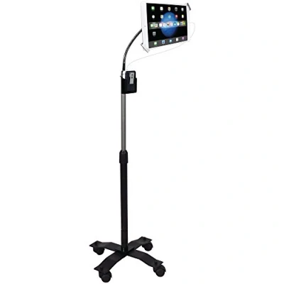 Abbildung von Tablet Standfuß höhenverstellbar drehbar mit Schwanenhals schwarz Security Holder
