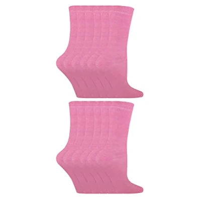 Abbildung von 12er Pack Kinder Einfarbig Socken Sock Snob Baumwolle für Mädchen und Jungen 27 30 31 34 (30 36, Rosa)