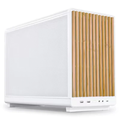 Abbildung von Lian Li DAN Cases A3 mATX Wood Edition weiß PC Gehäuse