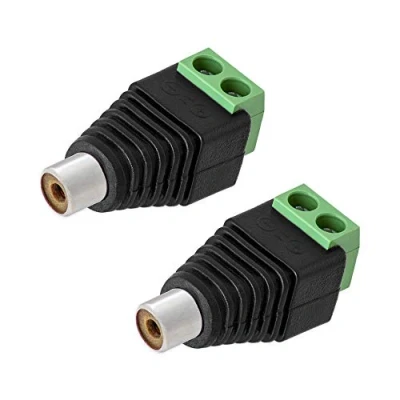 Abbildung von 2X Cinch RCA Buchse Adapter 2 pin Klemmen Terminalblock Chinch Stecker DC AV Block