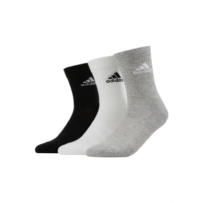 Abbildung von adidas Performance CUSH 3 PACK Unisex Sportsocken, Größe: 40 42, Medium grey heather/black