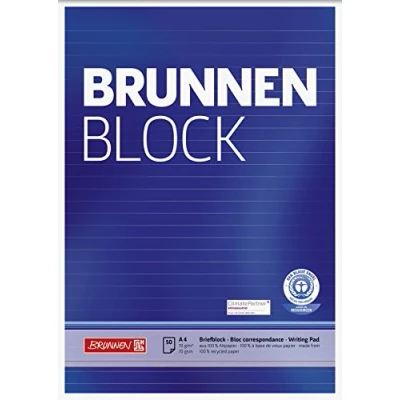 Abbildung von 10 x Brunnen Schreibblock Block A4 70g/qm 50 Blatt RC liniert
