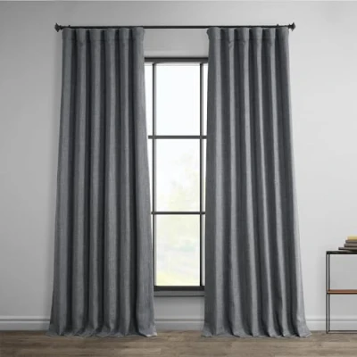 Abbildung von HPD Half Price Drapes Verdunkelungsvorhänge aus Kunstleinen, 274 cm lang, luxuriöse Leinen Vorhänge für Schlafzimmer und Wohnzimmer (1 Panel), 127 x cm, dunkler Kies