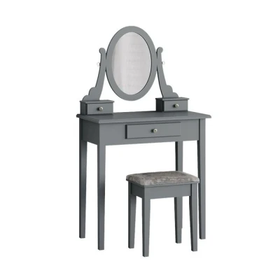 Abbildung von Vicco Schminktisch Annie, Grau, 75 cm mit Hocker