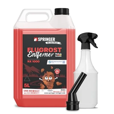 Abbildung von SPRINGER RX1000 Flugrostentferner 5L Made in Germany Schonender &amp; tiefenwirksamer Rost Reiniger Rostentferner für Flugrost, Korrosionsspuren, Industriestaub, etc.