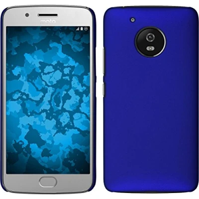 Abbildung von PhoneNatic case kompatibel mit Lenovo Moto G5 Hülle blau gummiert Hard + 2 Schutzfolien