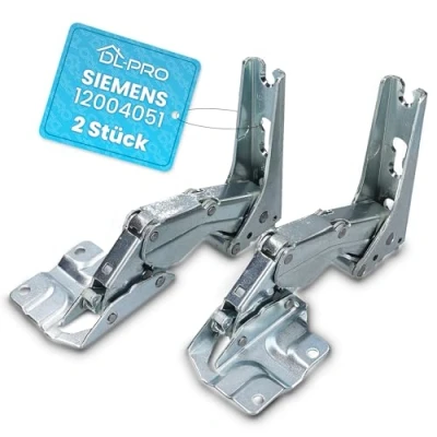 Abbildung von DL pro Türscharnier Set für Bosch Siemens Neff Constructa 12004051 2 teiliges Metall Scharnier oben + unten Kühlschrank Gefrierschrank KühlGefrierKombination