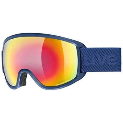 Abbildung von uvex topic FM sphere Skibrille für Damen und Herren verzerrungs &amp; beschlagfrei verzerrungsfreie Sicht navy matt/rainbow rose one size