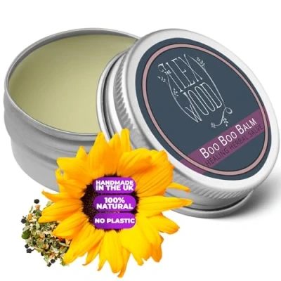 Abbildung von The Ilex Wood pflanzliche Heilsalbe Veganer Boo Balsam gegen Hautirritationen, Kratzer, Bisse und Stiche, frei von Palmöl, tierversuchsfrei, plastikfrei, handgefertigt 100 ml