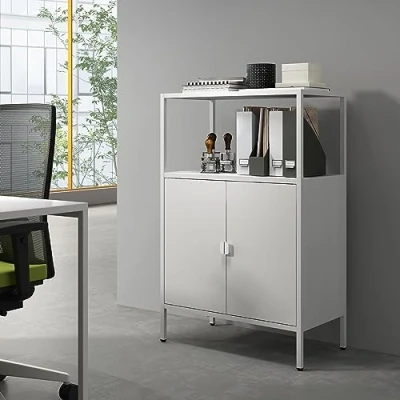 Abbildung von en.casa Aktenschrank »Hailuoto« Hellgrau 70x40x110cm