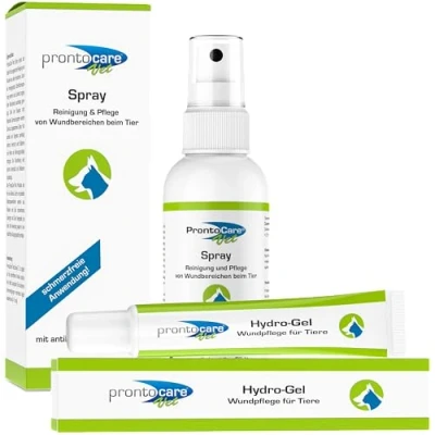 Abbildung von Prontocare Sparset Wunde Wundspray &amp; Wundgel 75/20ml optimale Wundversorgung für Hunde, Katzen und andere Heimtiere