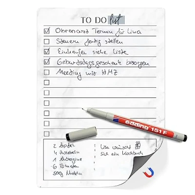 Abbildung von TOBJA Magnettafel A5 to do liste magnetisch +1 Stift, (Set), Inkl. Markenstift abwischbar