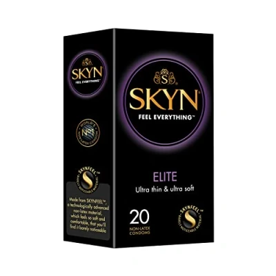 Abbildung von SKYN Kondome Elite (Ultra Thin &amp; Ultra Soft) Packung mit, 20 St., hypoallergene Kondome, ideal für Latexallergiker, superdünne latexfreie aus Sensoprène™